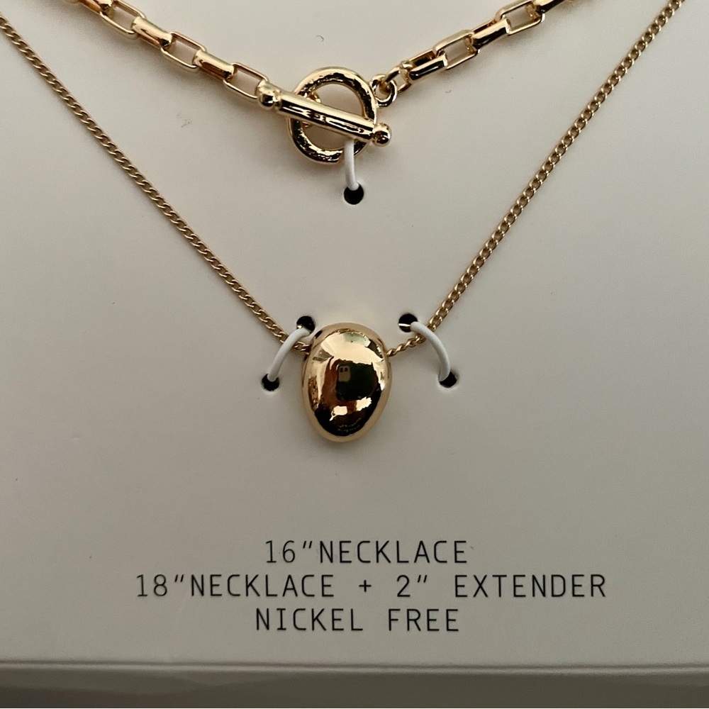 LEITH NWOT 16” Goldtone NECKLACE Nickel Free With Extender